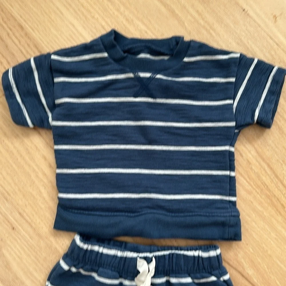 Striped Blue Kids Matching Set